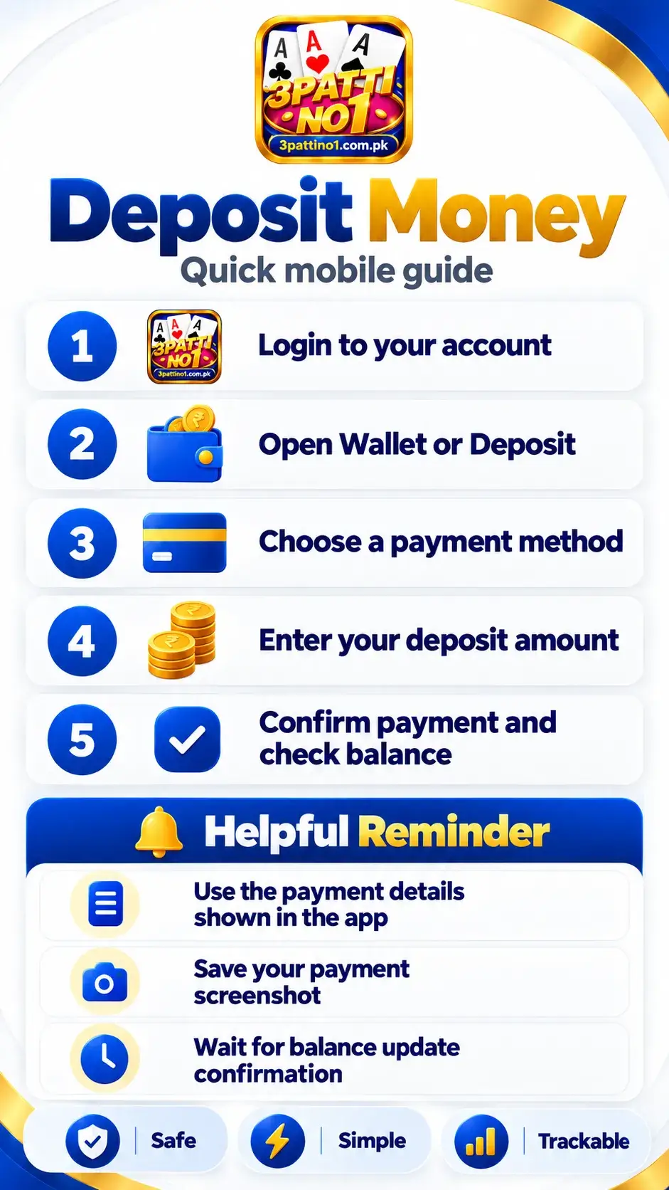 3 Patti No1 Deposit Money Mobile