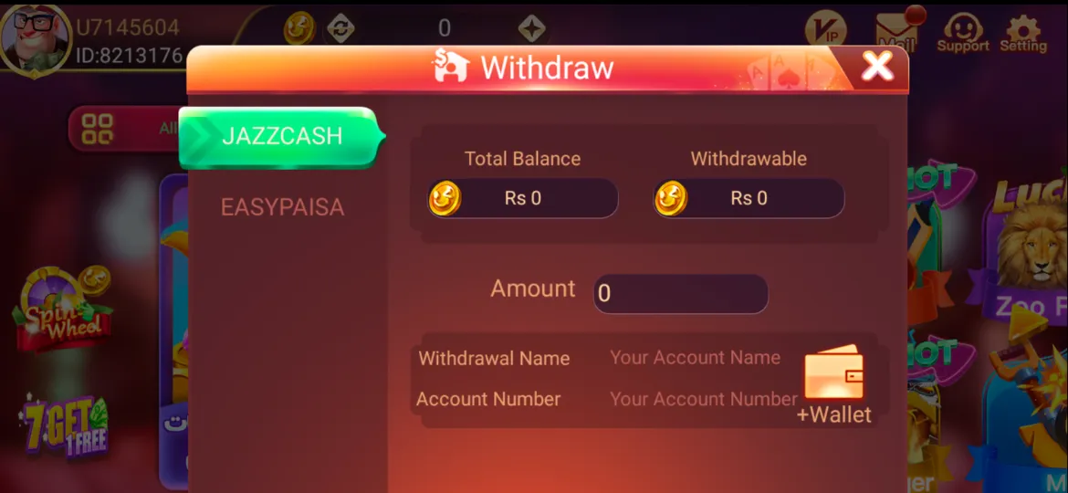 Fast real money withdrawals to JazzCash and EasyPaisa in 3 Patti No1